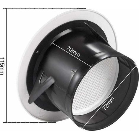 Bouche De Ventilation 75 Mm Avec Grille Protection Diamètre 75 Mm ABS Blanc (1/3)