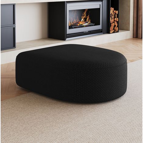 Divano angolare in tessuto, linee eleganti, comfort avvolgente, nero (1/5)