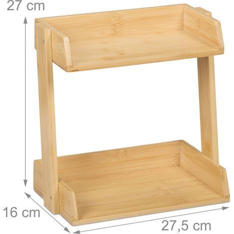 Scaffale portaoggetti da cucina 2 livelli accesso facile ottimizzazione dello spazio arredamento moderno in bambù naturale 130015090