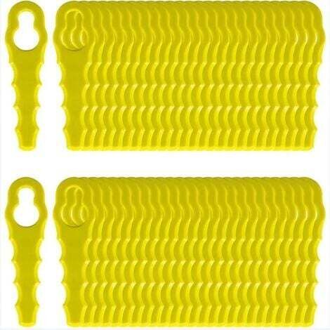 HOXILEELEO - Lot de 100 lames de rechange compatibles avec les coupe-bordures Ryobi, têtes de lames à double denture RAC155 RAC157 RAC158 (1/4)
