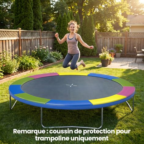 Coussin de protection trampoline 305cm avec cordon élastique résistant aux intempéries et UV anti-déchirure, multicolore (1/5)