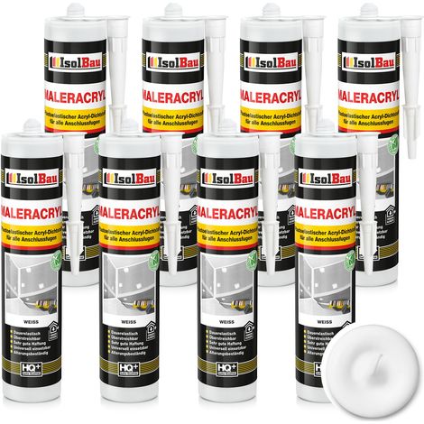 IsolBau Weißes Acryl-Maleracryl 8 x 300 ml