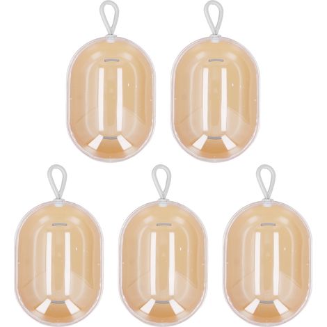Étui de rangement pour éponges de maquillage, 5 pièces, boîte de transport jaune pour éponge blender, conteneur de stockage avec élastique (1/5)