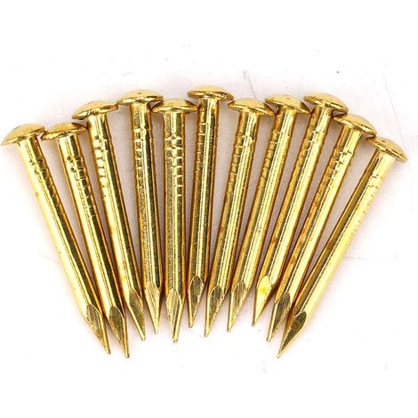 Charnière de meubles en laiton, clous à tête ronde, accessoires de quincaillerie, 10mm/15mm/18mm/22mm, 22mm de longueur plus épaisse, 100 pièces (1/5)