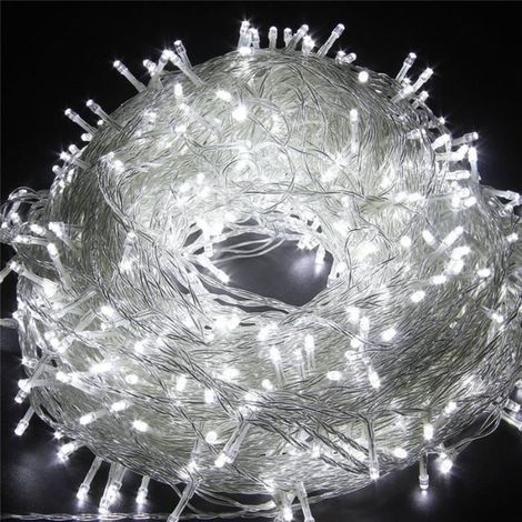 Guirlande Lumineuses 30M 300 LEDs Etanche AC 220V, 8 Modes, Pour la décoration de jardin, Blanc froid (1/4)