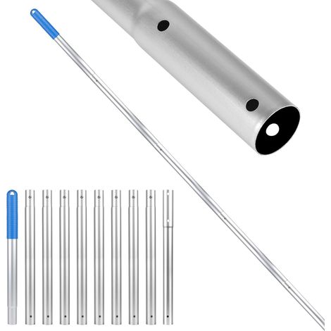 Aluminium Telescopic Pole, 10 Sections 3.4 m Pool Pole - Compatible with EZ Clip, Adjustable and Extendable Telescopic Rod for Running Netting, Skimmer Netting, Pool Brushes (1/5)