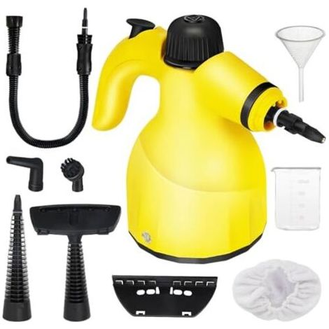 Nettoyeur vapeur portatif 1000 W avec 9 accessoires anti-taches, élimine la graisse, les sièges de voiture, les fenêtres et bien plus encore, détachant pour canapé, réservoir de 350 ml