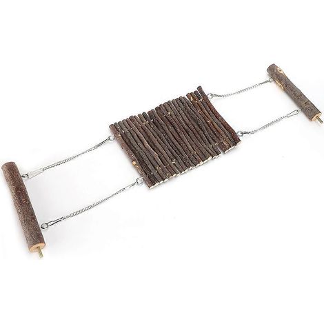 Hamac d'été pour animaux de compagnie, balançoire suspendue en bois de pommier, jouet pour cage, barre de maintien pour lapin, hamster, chinchilla (1/3)