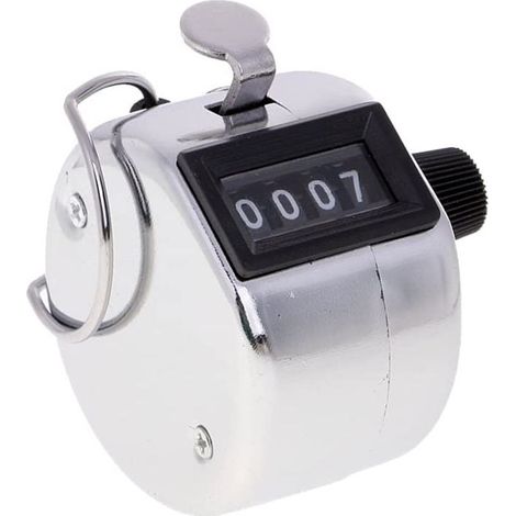 Compteur Manuel Counter Clicker Compteur Manuel avec écran à 4 Chiffres en métal Clicker mécanique pour Compteur de Personnes, Golf, Compteur de Rangs (1/5)