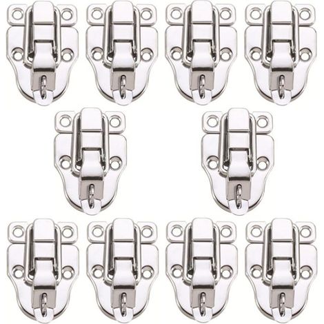 royaluxe - Loquet de verrouillage à boucle auto-agrippante en métal argenté, lot de 10 (1/5)