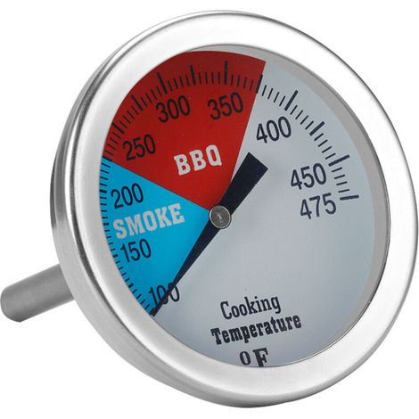 Thermometre Barbecue - Acier Inoxydable 304 - Plage 100 À 475 °C - Filetage M8 - Pour Barbecue Et Fumoir - 1 Pièce