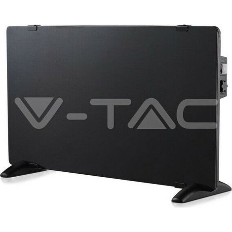 VT-2000 2000W STUFA RISCALDATORE A PANNELLO IN VETRO TEMPERATO CON RESISTENZA IN ALLUMINIO NERO IP24 (1/5)