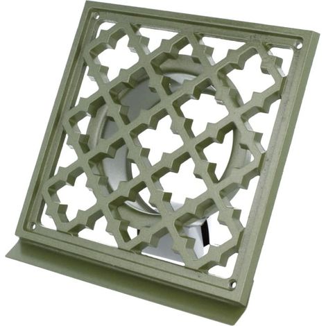 Lüftungsgitter Antik Design eckig Außenwandgitter Insektenschutz Grün 125mm (1/5)