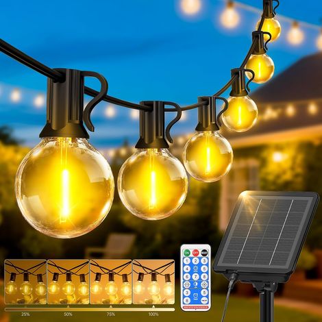 Guirlande Lumineuse Exterieure LED Guirlande - 30M G40 Ampoules Guinguette Exterieur avec Télécommande IP44 Imperméable Chaîne Lumiere Exterieur et Intérieur pour Jardins Terrasse Mariage Pergola