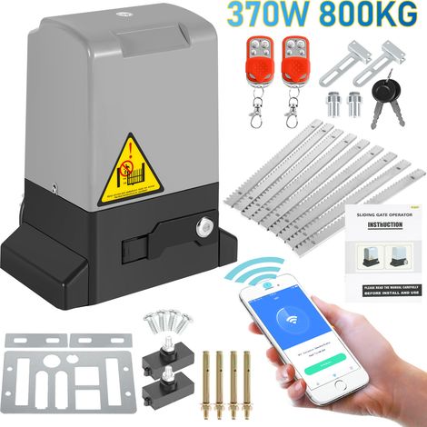 TolleTour Apriporta scorrevole 370W fino a 800 kg, Motore elettrico per cancelli con 2 tasti, telecomando e funzione Bluetooth APP, Gate Operator