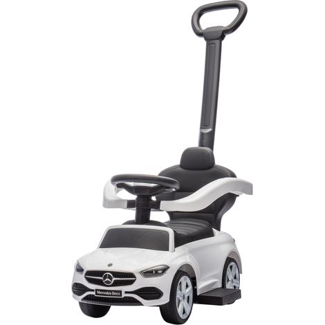 Voiture électrique mercedes sous licence pour enfants de 1 à 3 ans transformable en poussette 91 x 40 x 83 cm blanche