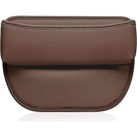 Für Auto-Organizer, Autositz-Lückenaufbewahrung, PU-Leder-Vordersitz-Konsolentasche, für Mobiltelefone, Schlüssel, Karten (braun)