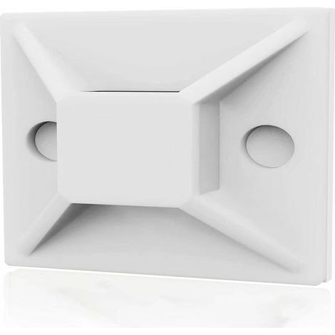 Plaque de serre-câbles adhésifs 100 pcs (25 mm x 25 mm) Colliers de serrage adhésifs Colliers de serrage auto-adhésifs Plaque de support de serre-câbles en plastique pour serre-câbles Plaque blanche e