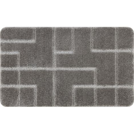 Tappeto da bagno SUPREME LINES, linee, antiscivolo, morbido - grigio grey 60x100 cm