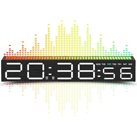 Digitaler Wecker, digitaler Wecker fürs Schlafzimmer, Dual-Wecker, einstellbare Helligkeit, RGB-Streifen, Klangsteuerung, Musikrhythmus am Bett (1/5)