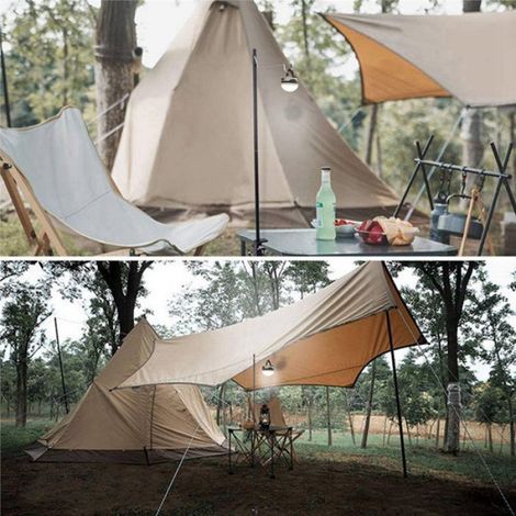 Support De Lampe De Lanterne - Alliage D'aluminium - Pour Camping Et Table - Hauteur 153 Cm - Noir - 2 Pièces (1/5)