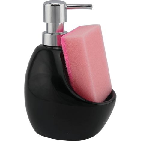Distributeur de liquide vaisselle - Noir - 167 mm - Céramique - Accessoire de cuisine (1/4)