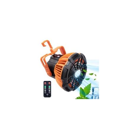 Ventilateur de Camping avec Lanterne LED Ventilateur de Camping Rechargeable pour Tente Ventilateur de plafond Portable avec crochet de Suspension, Ventilateur de bureau avec Télécommande
