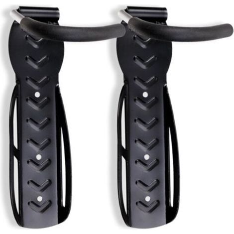 Lot de 2 porte-vélos, Supports pour vélos, fixations murales - Pour 2 vélos Noir