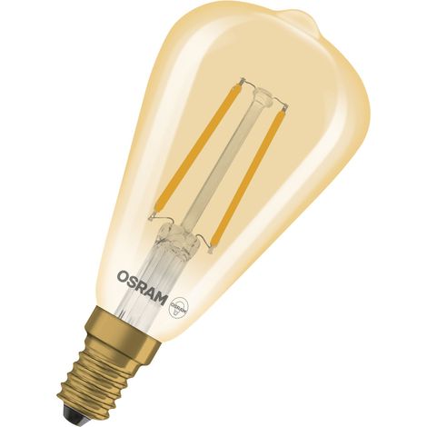 OSRAM Lampe LED Edison Vintage 1906 Filament ST48, 2,8 W, E14, dorée, forme vintage, recommandée pour les lampes rétro, les suspensions, les salles à manger et les classiques du design (1/4)