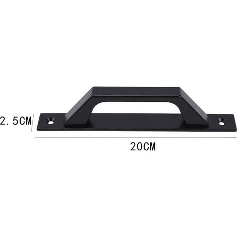 Türgriffe aus Aluminiumlegierung, schwarz, für Balkon, Schlafzimmer, Küche, Türbeschläge, 2 Stück (1/4)