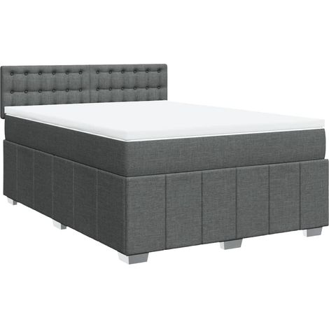 Maison Exclusive - Boxspringbett mit Matratze Dunkelgrau 140x200