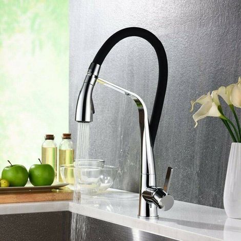 Cleafe - Miscelatore Rubinetto Lavello Cucina Con Doccetta Monocomando Canna Alta 59590 -