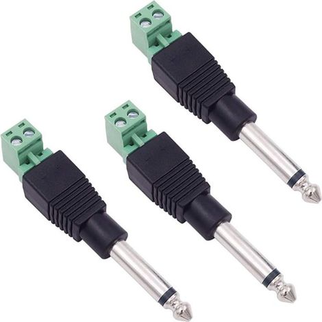 3 Stück 6,35-mm-Ersatz-TS-Klinkenstecker, 2-polig, Mono-Stecker, 6,35 mm (1/4"), lötfrei, für Mikrofon-, Lautsprecher- und Audiokabelreparatur (1/5)