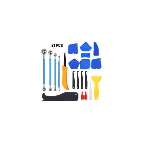21 Pièces Outil de Calfeutrage Joint, Grattoir Joint Silicone, Outils de l'enlève joint, Lisseur Joint Silicone, Outil de Retrai de Silicon Pour Cuisine, Salle de bain, Sol, évier, Fenêtre