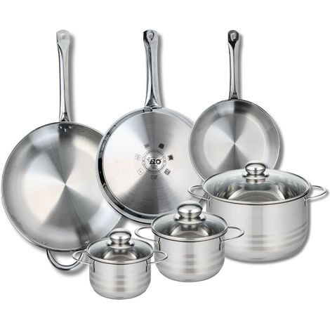Ensemble de 3 Poêles de cuisson 24, 28 et 32 cm et 3 faitouts 14, 16 et 24 cm Elo Profi Brillant (1/5)