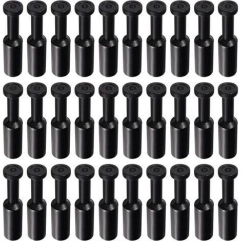 30 Pièces 8mm OD Obturation Pneumatique, Bouchons Raccords à Pousser, Lot de Bouchons d'obturation de Style Bouchon Pneumatique, pour Raccords de Raccordement de Tube de 8mm, Noir (1/5)