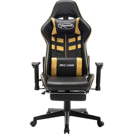 Maison Exclusive - Sedia da Gaming con Poggiapiedi Nera e Oro in Similpelle (1/5)