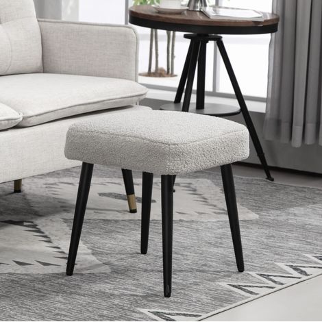 Pouf carré 42x42x47 cm gris clair – assise d’appoint, sans matelas (1/5)