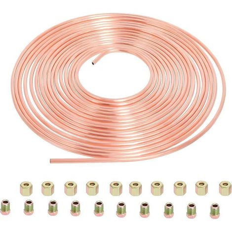 Tuyau de Frein 10m 5mm Diamètre Extérieur, Conduite Générale de Frein 3/16" de Rechange pour Automobile avec 20 Écrous de Fixation par (1/5)