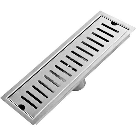 Scarico lineare rettangolare per doccia, canale di scolo per doccia, foro di scarico a pavimento, griglia decorata, sostituzione dello scarico a pavimento del bagno, 30 cm (1/4)