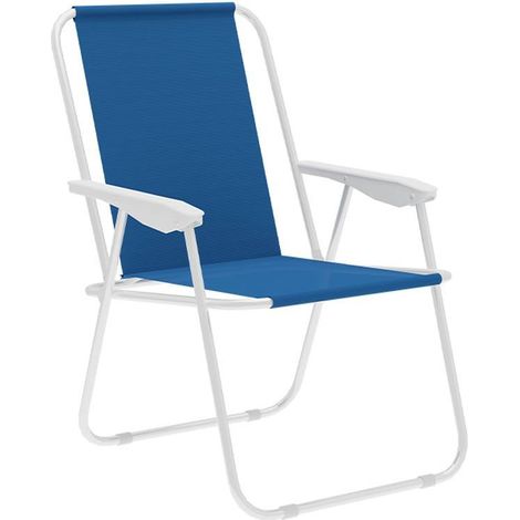 Marbueno Silla Plegable Azul Acero para Playa y Piscina