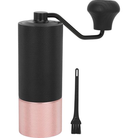 Molino de café manual Cuerpo de aleación de aluminio Núcleo de acero CNC Ajuste preciso Mango de madera – Ideal para viajes y hogar (1/5)