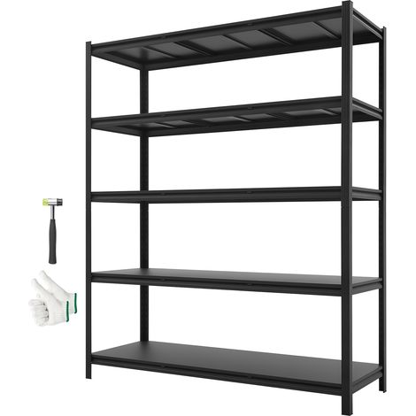 Mophorn Étagère de Rangement à 5 Niveaux Réglables, Structure Modulable 1511x522x1813 mm, Capacité Totale de Charge 1360,8 kg, Rayonnage Métallique Idéal pour Atelier, Entrepôt, Garage et Cave (1/5)