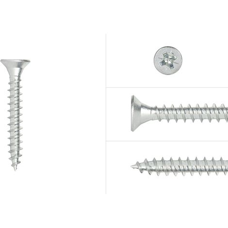 Spanplattenschrauben Verzinkt 3 x 25 mm Pozidrive Vollgewinde - (1/3)