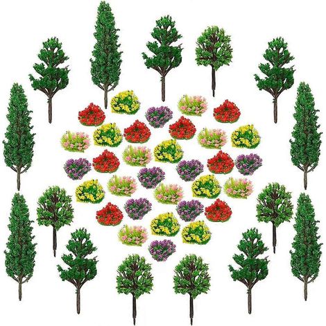 15 Miniatur-Minibäume, 32 künstliche Blumen, Zubehör für Dioramen und multifunktionale Dekorationen. (1/5)