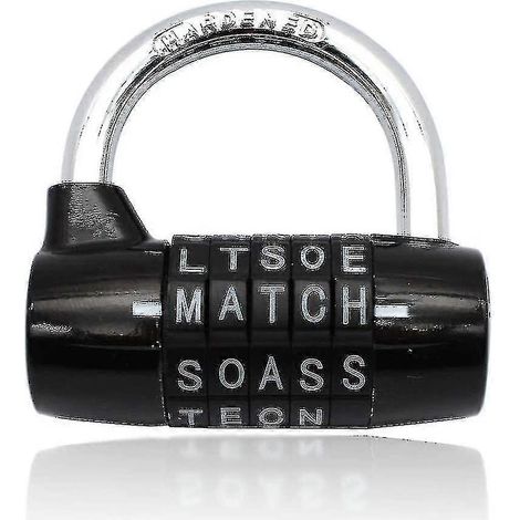 Cadenas à combinaison, cadenas à code, cadenas à combinaison étanche et en acier inoxydable (cadenas à 5 lettres) (1/5)
