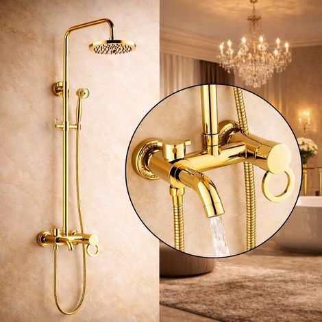 Colonne bain douche dorée 25cm, City (1/5)