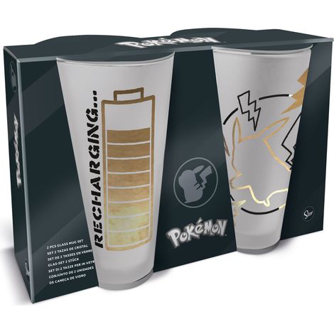 Stor SET 2 VASOS CASUAL DE CRISTAL 490 ML POKEMON THUNDERSTRUCK