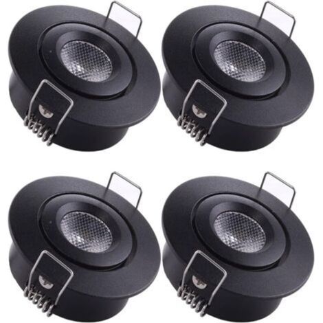 4 Mini Recessed Spotlight LED Ceiling Recessed Spotlight Lamp 1W Warm White 3000K for Showcase, Ceiling, Kitchen, Cupboard, DIY lighting etc (1/5)