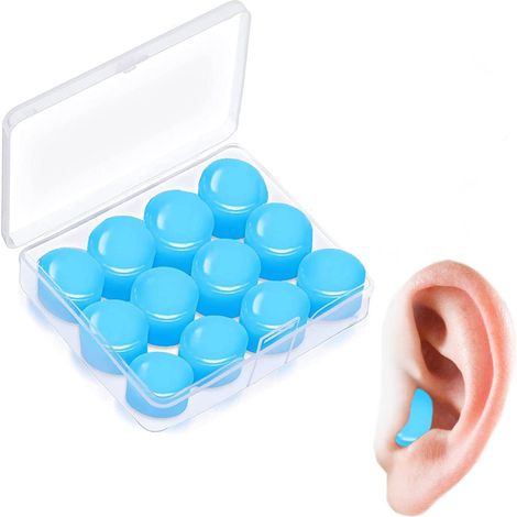 Bouchons d'oreilles en silicone insonorisants, paquet de 12 (1/5)